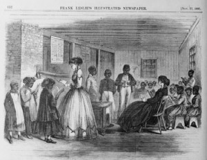 3.The Misses Cooke's school room, Freedman's Bureau, Richmond, Va., illustrated in Frank Leslie's illustrated newspaper (Jas. E. Taylor/Library of Congress). Carter G. Woodson said the mis-education of Blacks regarding their history had been used as a tool of control.