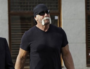 FILE - In this Oct. 15, 2012 file photo, former professional wrestler Hulk Hogan, whose real name is Terry Bollea, arrives for a news conference at the United States Courthouse in Tampa, Fla. World Wrestling Entertainment Inc. has severed ties with Hogan. The company did not give a reason, but issued a statement Friday, July 24, 2015, saying it is committed to embracing and celebrating individuals from all backgrounds as demonstrated by the diversity of our employees, performers and fans worldwide."  (AP Photo/Chris O'Meara, File)