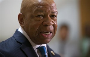 House Select Committee on Benghazi ranking member Rep. Elijah Cummings, D-Md., speaks to reporters on Capitol Hill in Washington, Friday, Sept. 4, 2015. The committee is taking testimony from former Hillary Clinton aide, during her tenure as Secretary of State, Jake Sullivan. Sullivan is a former policy director and deputy chief of staff at the State Department. (AP Photo/Cliff Owen