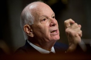 In this July 23, 2015 file photo, Ranking Member Sen. Ben Cardin, D-Md. is seen during a Senate Foreign Relations Committee hearing on Capitol Hill to review the Iran nuclear agreement. Cardin, the top Democrat on the Foreign Relations Committee, has announced he opposes the nuclear deal with Iran.  (AP Photo/Andrew Harnik)