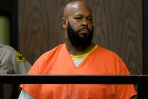 Marion "Suge" Knight appears in court during his arraignment , Tuesday, Feb. 3, 2015 in Compton, Calif.  Knight, 49,  pleaded not guilty on to murder, attempted murder and other charges filed after he struck two men with his truck last week. (AP Photo/Paul Buck, Pool)