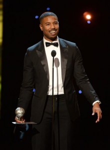 Michael B. Jordan accepts the award for entertainer of the year at the 47th NAACP Image Awards at the Pasadena Civic Auditorium on Friday, Feb. 5, 2016, in Pasadena, Calif. (Photo by Phil McCarten/Invision/AP)
