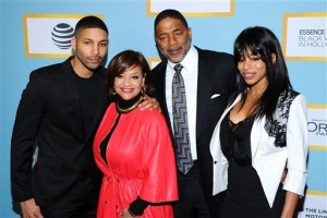 Actress, dancer and honoree Debbie Allen, second left, and family Norman Nixon Jr., from left, Norm Nixon Sr., and Vivian Nixon attend the Essence 9th Annual Black Women in Hollywood Luncheon at the Beverly Wilshire Hotel on Thursday, Feb. 25, 2016, in Beverly Hills, Calif. (Photo by Vince Bucci/Invision/AP)