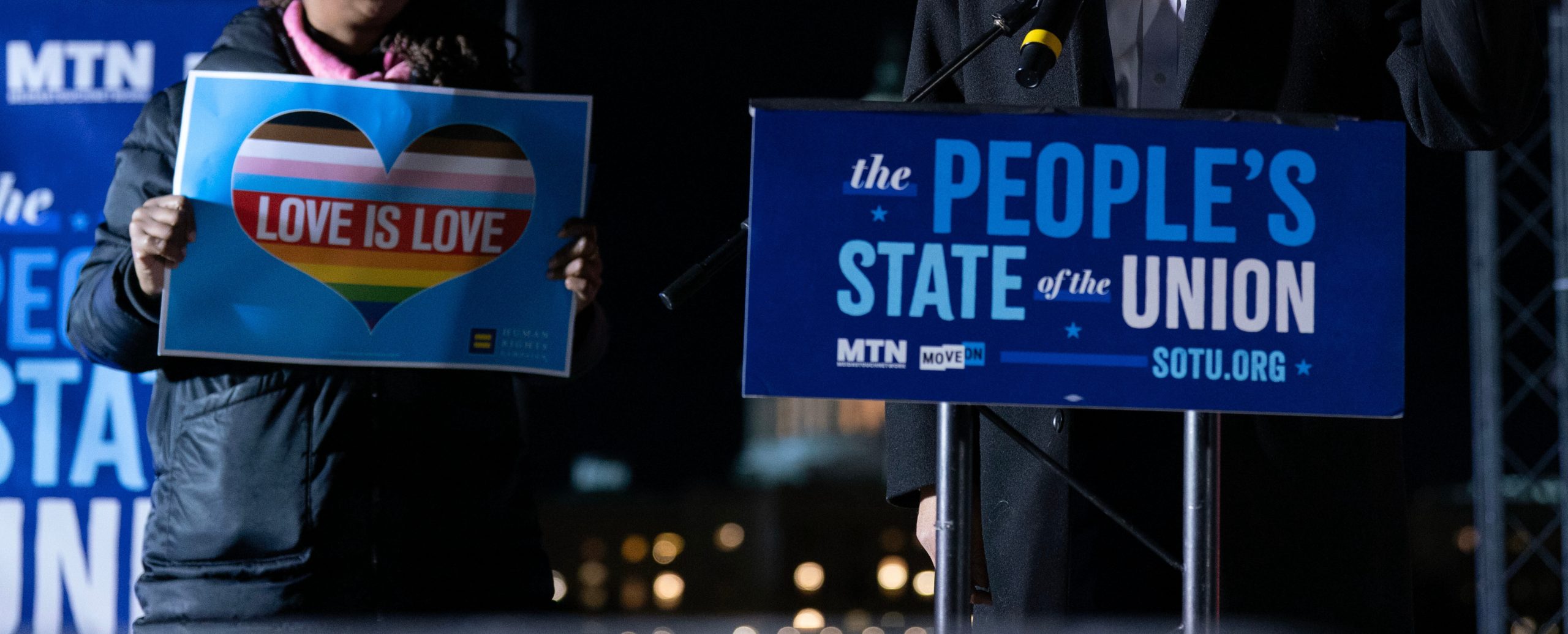 Activists, politicians and celebrities hold alternatives to State of the Union address