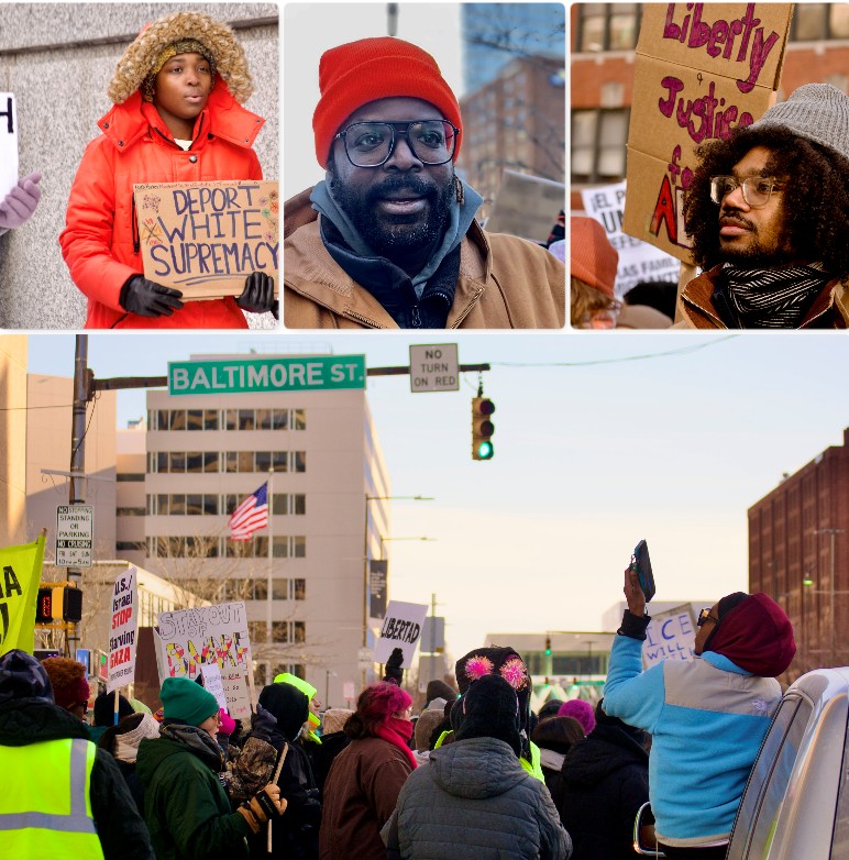 Hundreds protest ICE raids, condition of local federal building used to hold immigrants