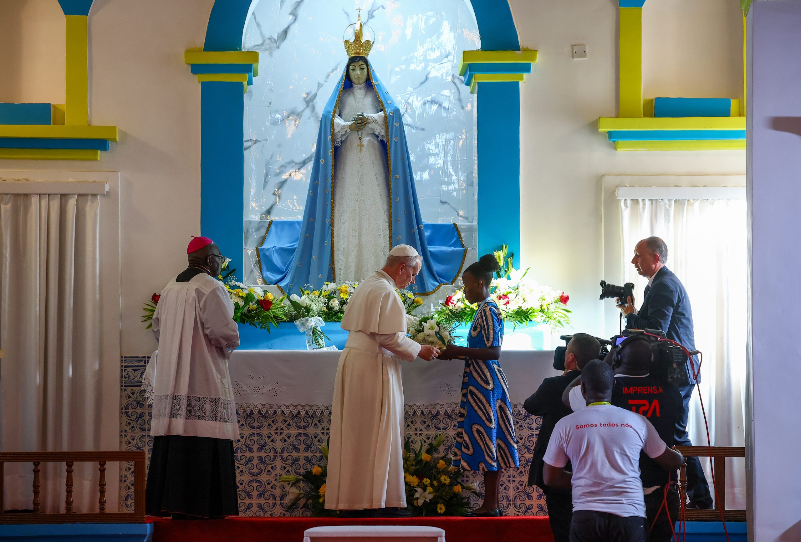 Pope prays at Catholic shrine in Angola that was a center of African slave trade