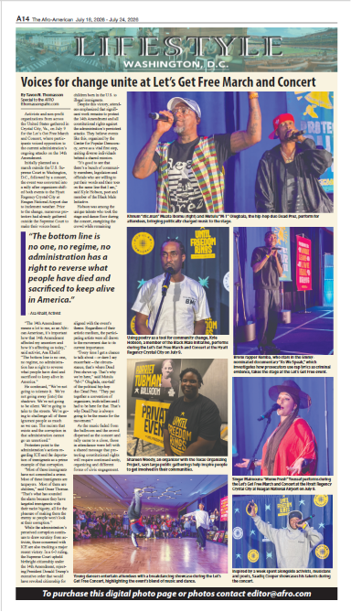 Sophisticated Settings — Lifestyle — July 18, 2026 Voices for change unite at Let’s Get Free March and Concert
